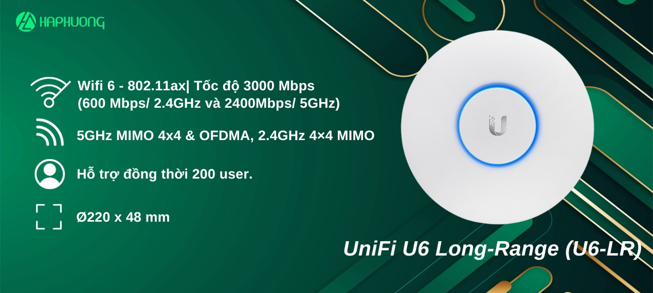 Bộ phát Wifi UniFi U6 Long-Range (U6-LR)