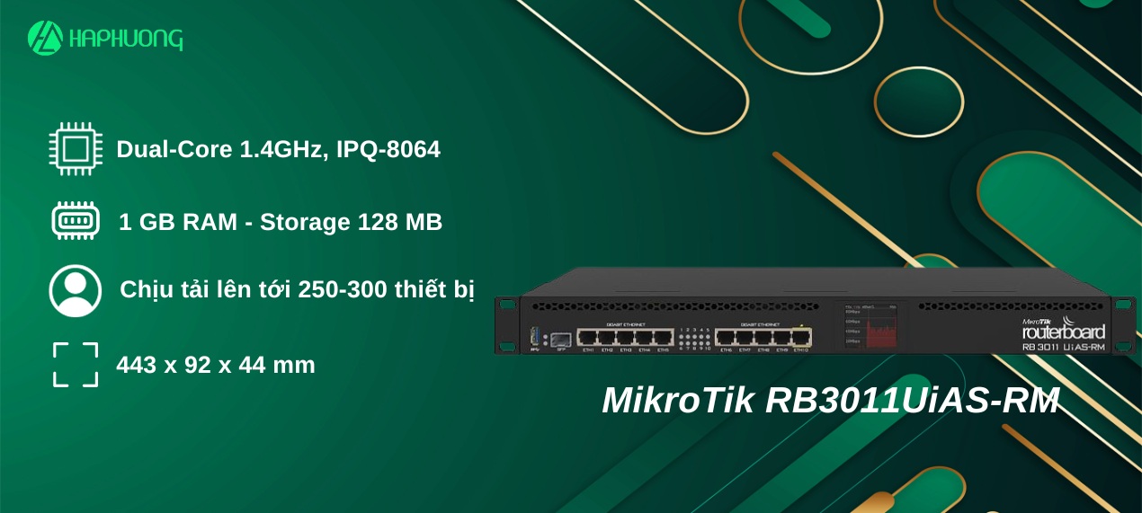 MikroTik RB3011UiAS-RM cho phép cấu hình tối đa lên đến 10 WAN