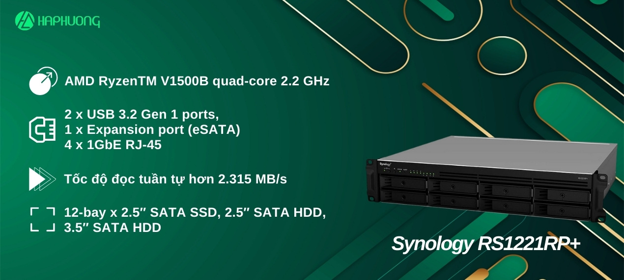 Thiết bị lưu trữ NAS Synology RS1221RP+