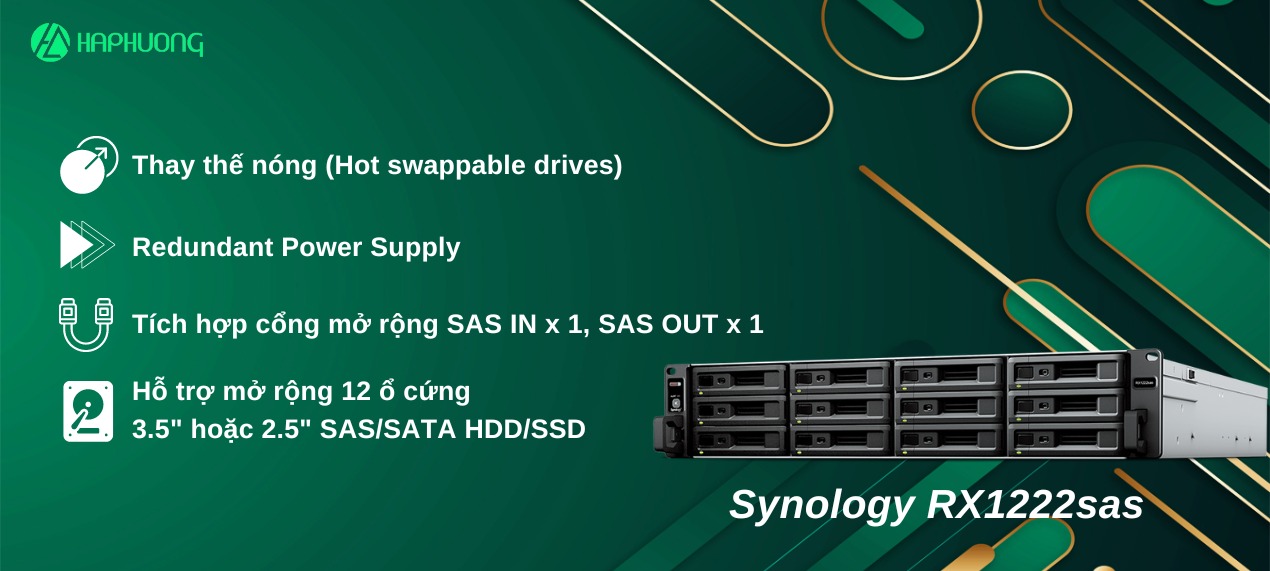 Thiết bị mở rộng lưu trữ Synology RX1222sas