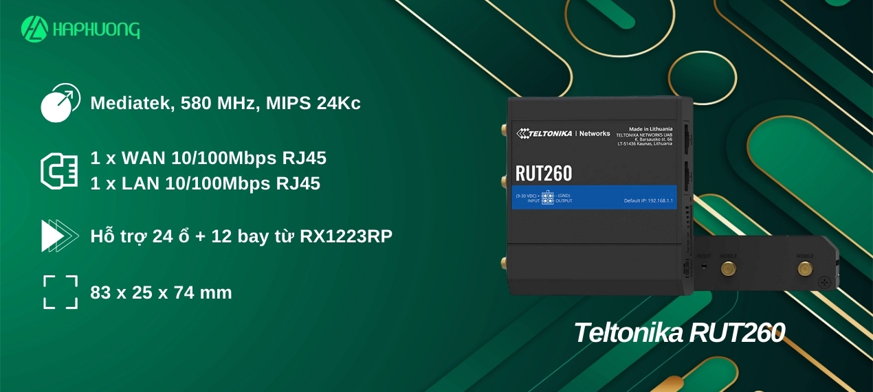 Bộ định tuyến công nghiệp Teltonika RUT260