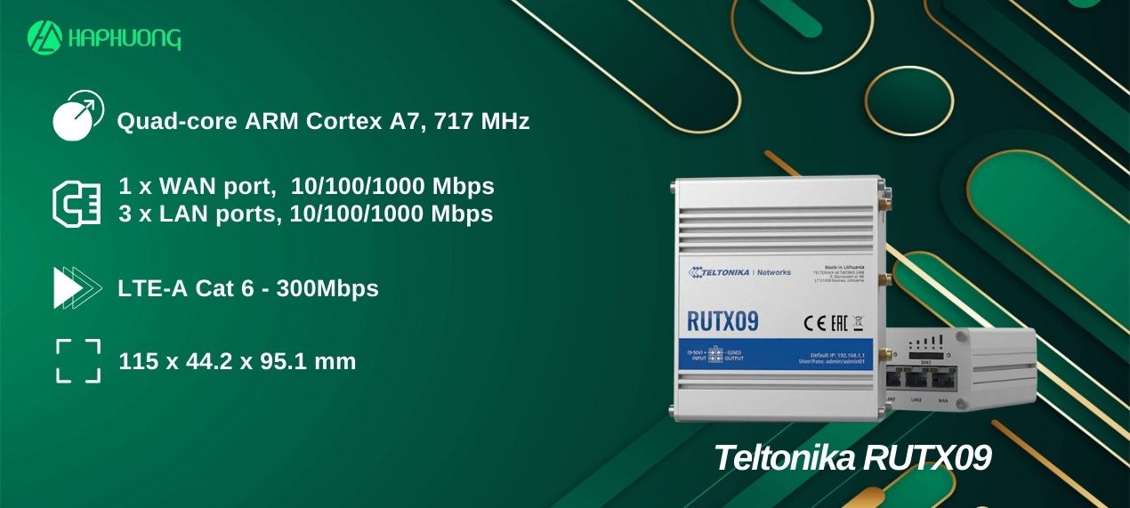 Router 3G/4G công nghiệp Teltonika RUTX09