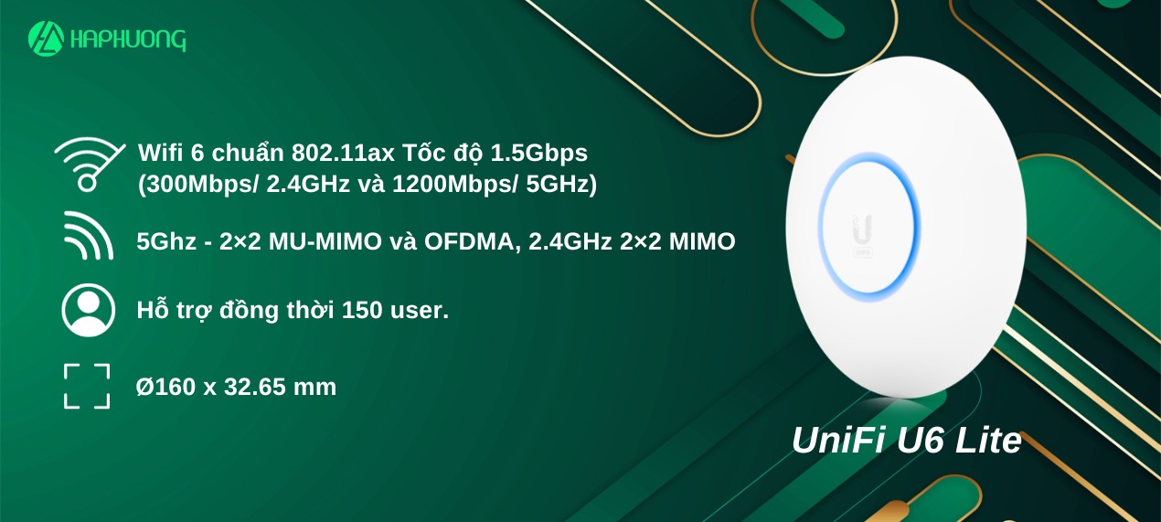 UniFi U6 Lite cho phép kết nối đồng thời hơn 150 thiết bị