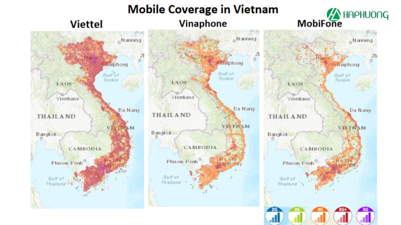 Vùng phủ 4G và 5G hiện nay của các nhà mạng tại Việt Nam 