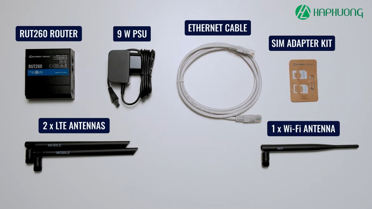Phụ kiện và sản phẩm bộ định tuyến công nghiệp Teltonika RUT260