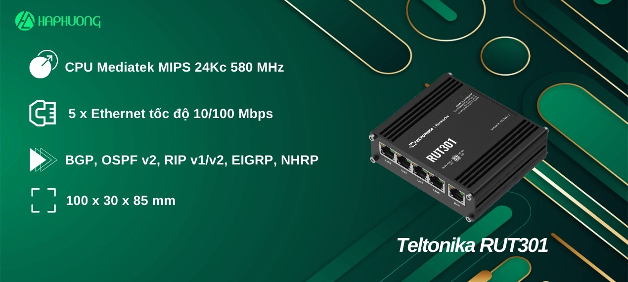 Bộ định tuyến công nghiệp Teltonika RUT301