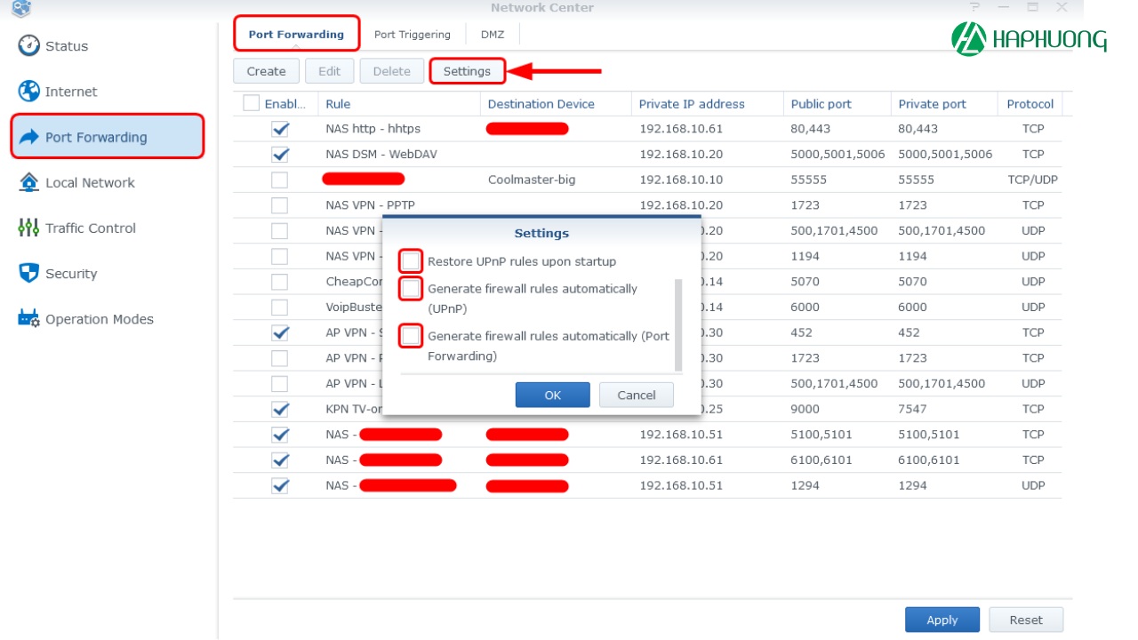 Các bước tắt UPnP trên Nas Synology